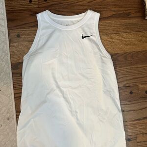Nike White Sleeveless Top with Black Logo